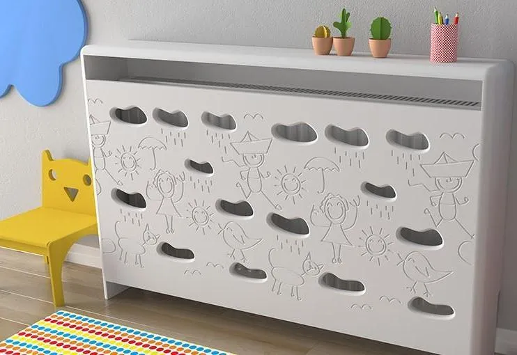 Distinct Kids Bespoke Radiator Cabinet Cover CLOUDS for Children's Bedroom Nursery Playroom