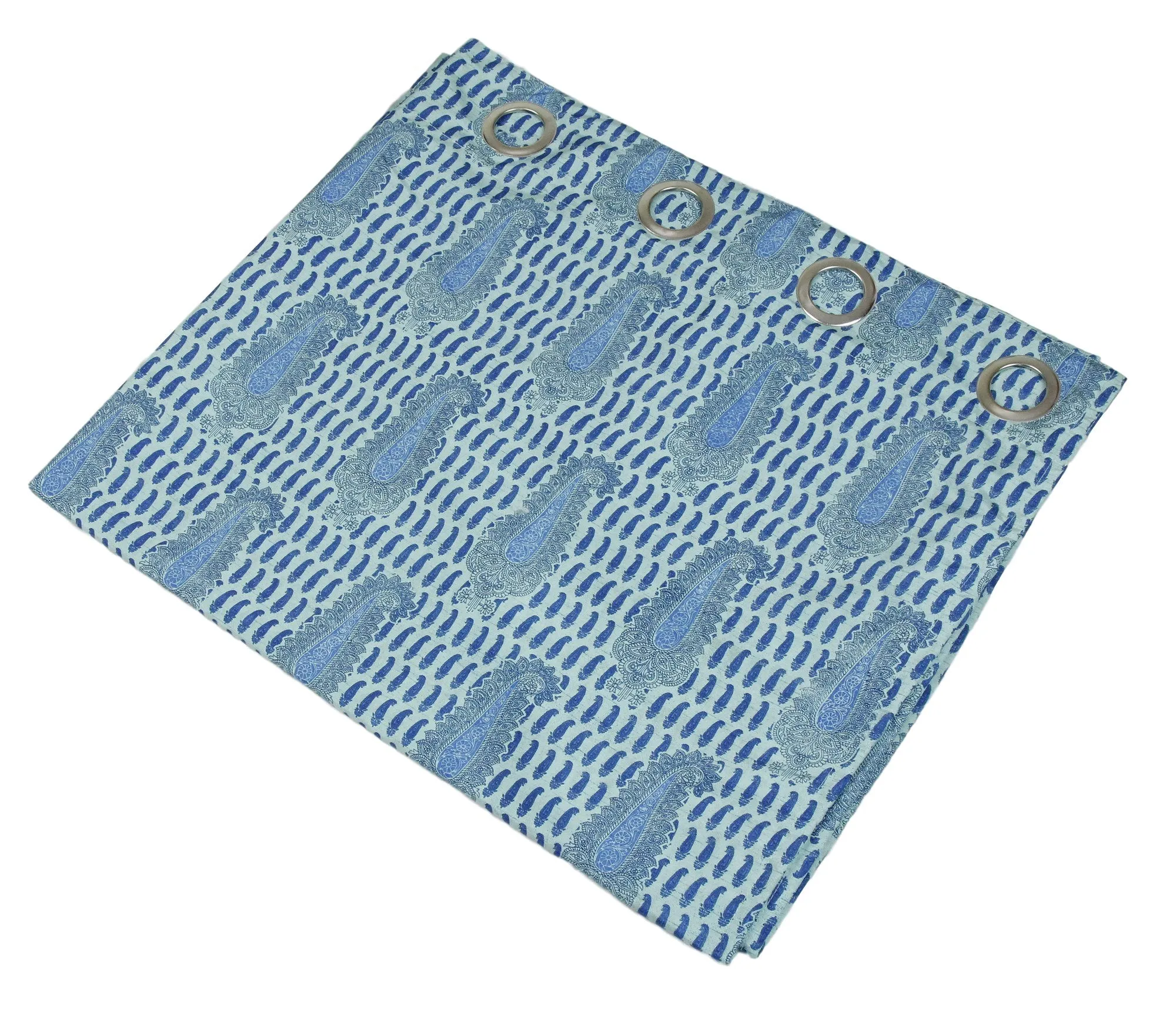 Door Curtains Set Of 2 Curtain Panels With Lining Digitally Printed Faux Silk 48 X 84 Inch,Aqua Blue