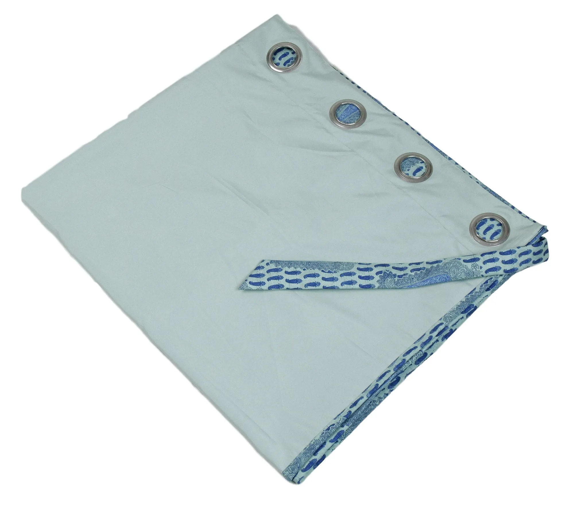 Door Curtains Set Of 2 Curtain Panels With Lining Digitally Printed Faux Silk 48 X 84 Inch,Aqua Blue