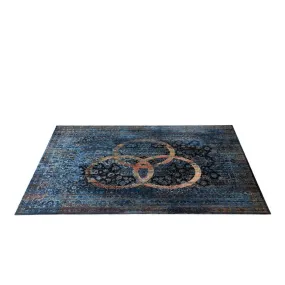 DRUMnBASE Vintage Persian Style Drum Rug 6' x 5.25' Bonzo