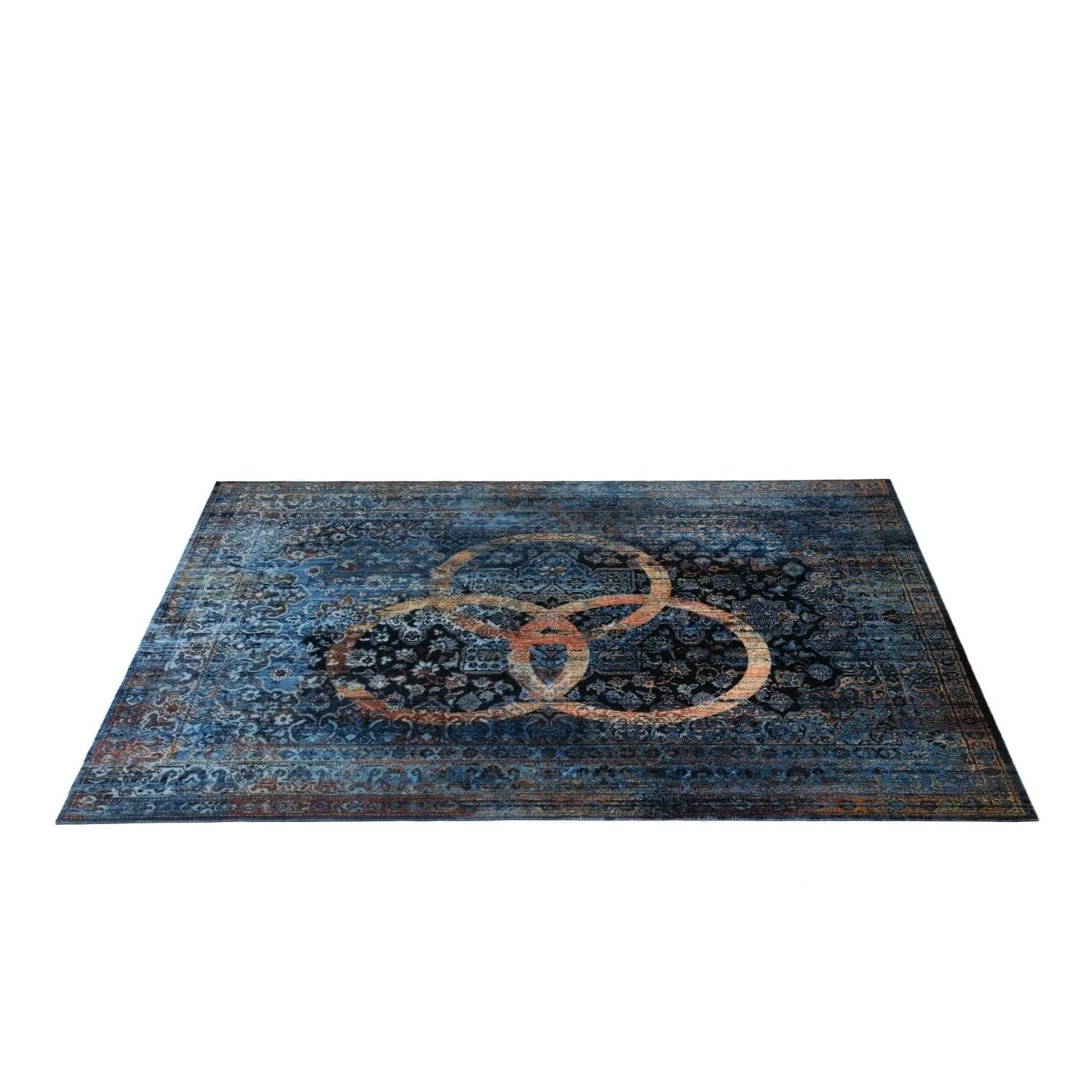 DRUMnBASE Vintage Persian Style Drum Rug 6' x 5.25' Bonzo