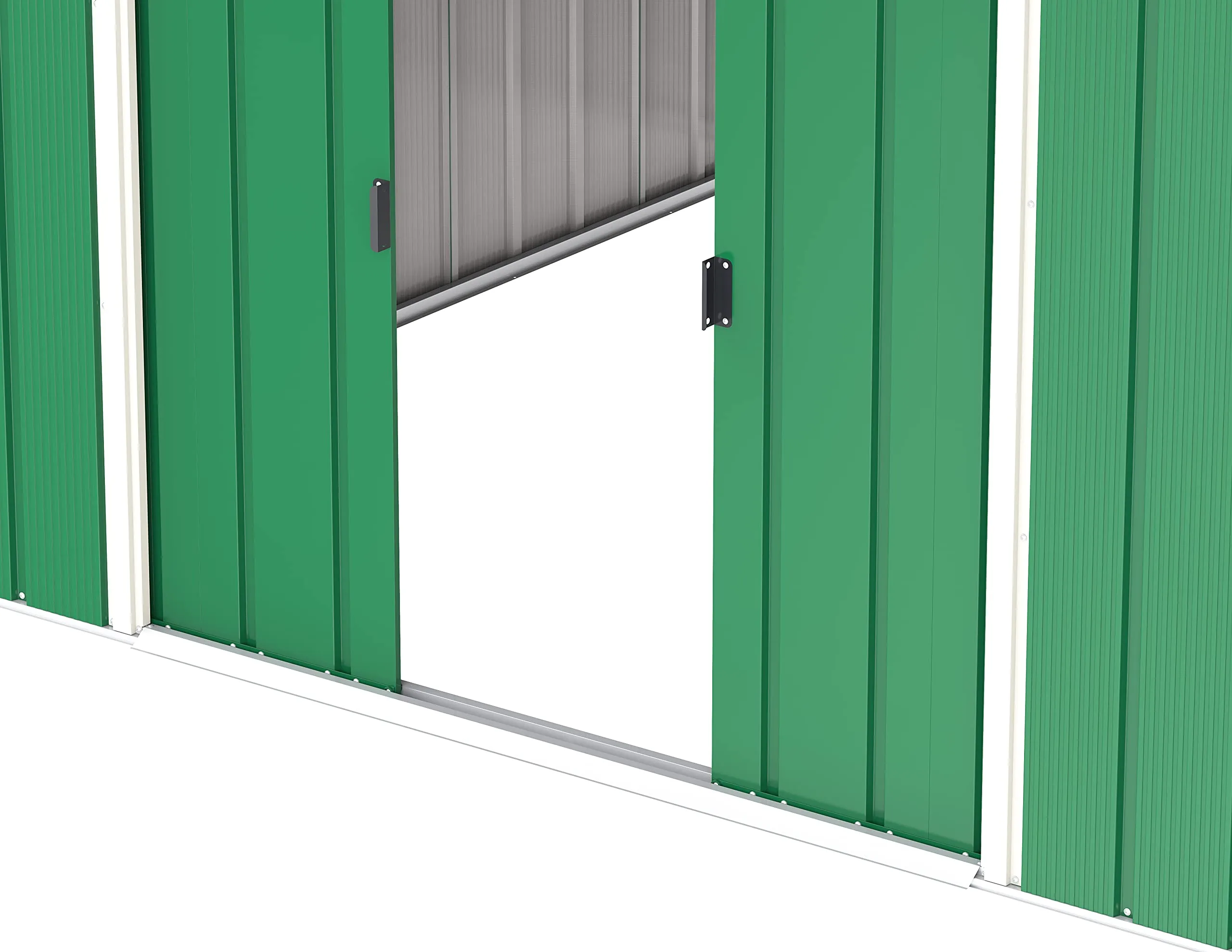Duramax ECO 10 x 10 (9.74 m2) Metal Garden Storage Shed, Hot-Dipped Galvanized Metal Garden Shed, Tool Storage Shed, Strong Reinforced Roof Structure, Maintenance-Free Metal Shed, Green