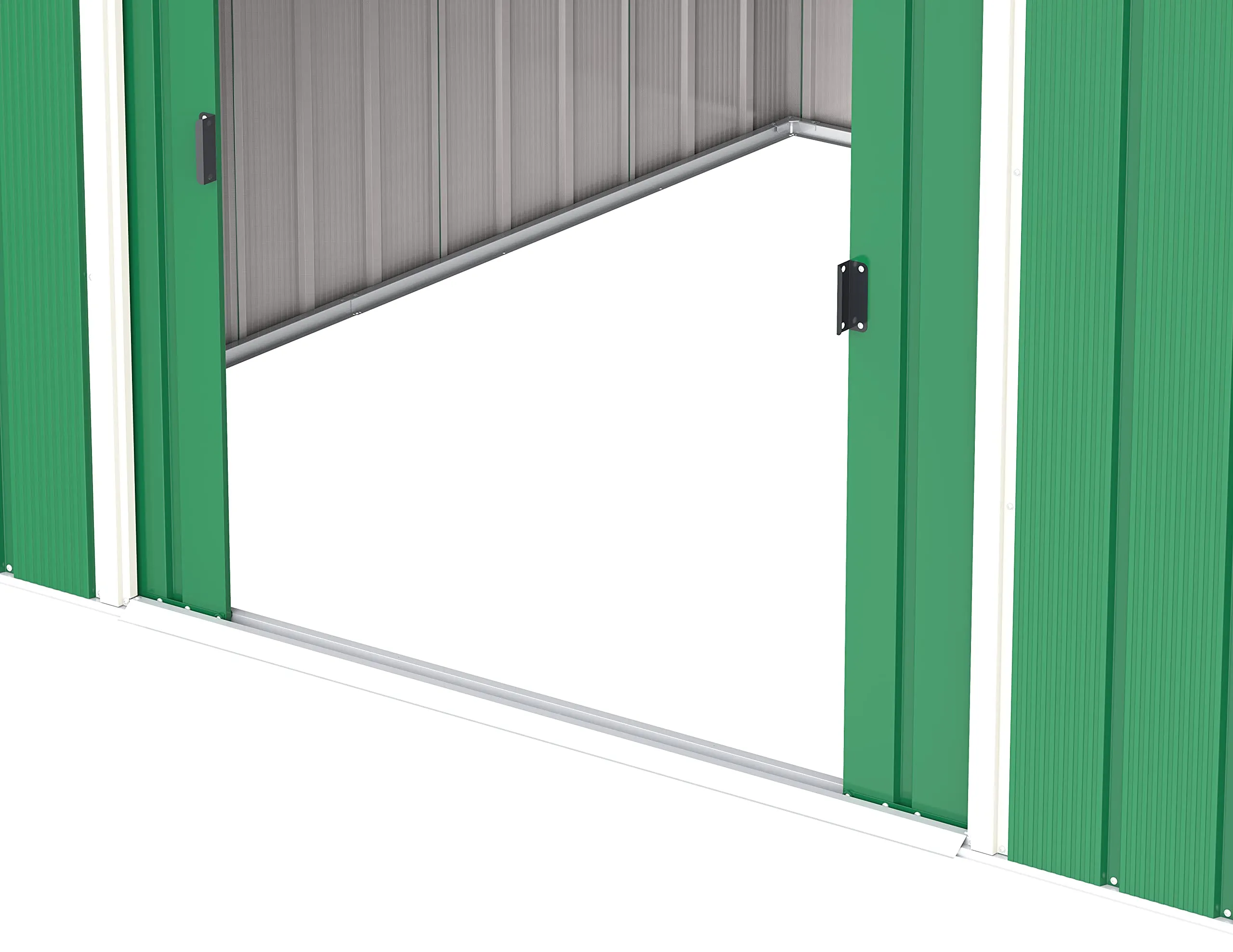 Duramax ECO 10 x 10 (9.74 m2) Metal Garden Storage Shed, Hot-Dipped Galvanized Metal Garden Shed, Tool Storage Shed, Strong Reinforced Roof Structure, Maintenance-Free Metal Shed, Green