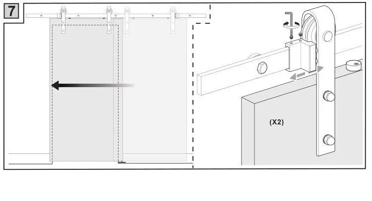 ELIKA / Sliding Barn Door Hardware Kit Mechanism