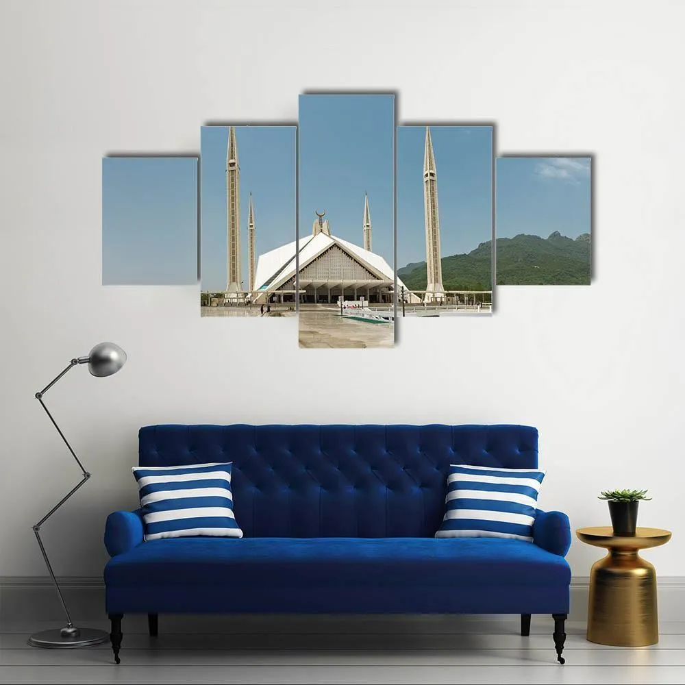 Faisal Mosque In Islamabad Canvas Wall Art