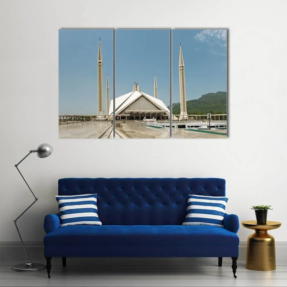 Faisal Mosque In Islamabad Canvas Wall Art