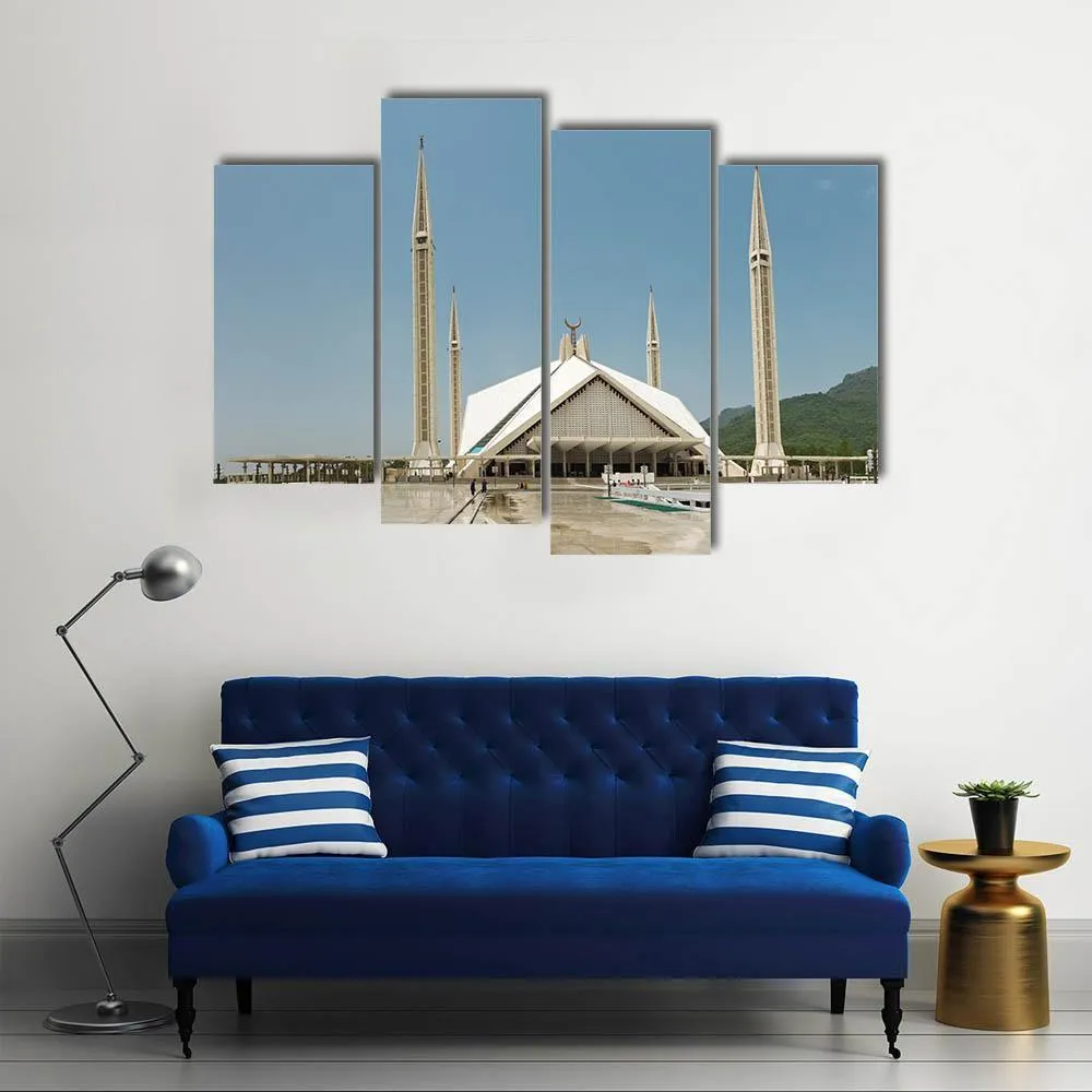 Faisal Mosque In Islamabad Canvas Wall Art