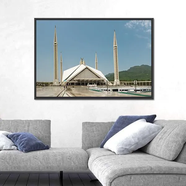 Faisal Mosque In Islamabad Canvas Wall Art