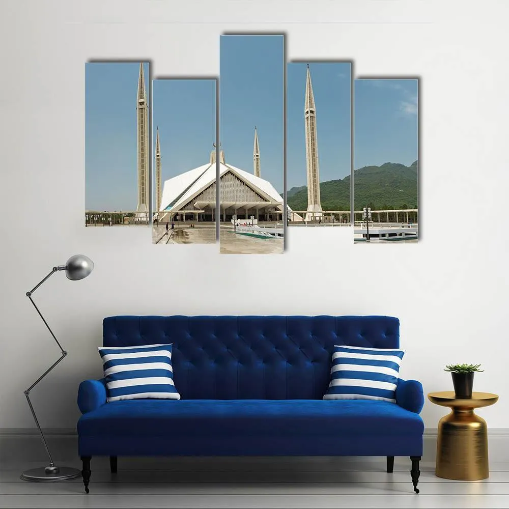 Faisal Mosque In Islamabad Canvas Wall Art