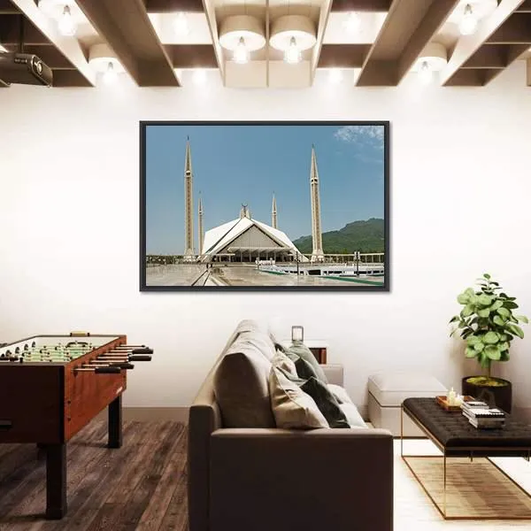 Faisal Mosque In Islamabad Canvas Wall Art