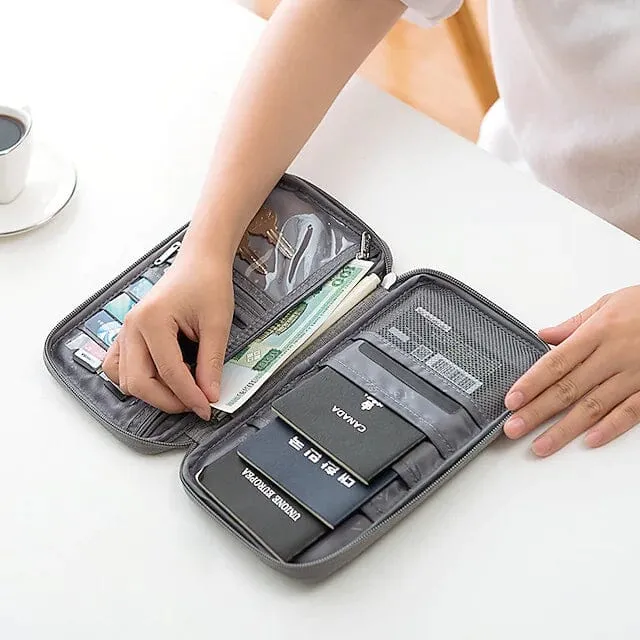 Family Travel Document Organizer Capacious Passport Holder Wallet