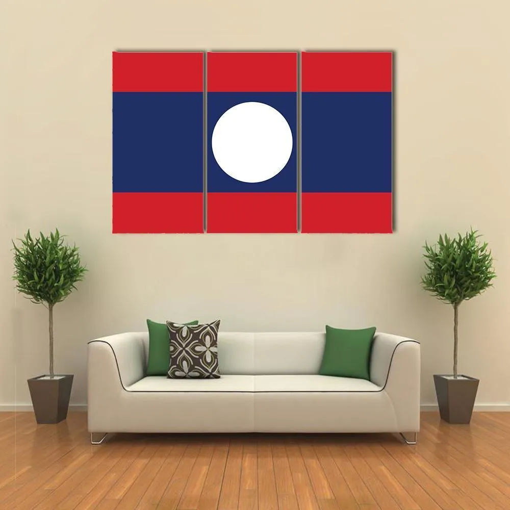 Flag Of Laos Canvas Wall Art
