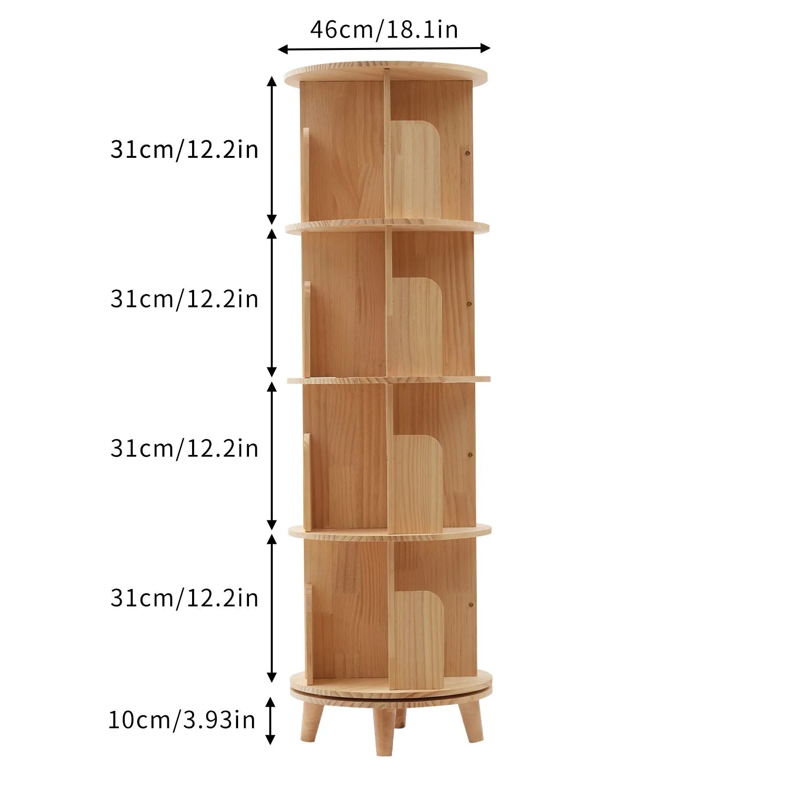 Floor Standing Storage Rack with 360-Degree Rotation