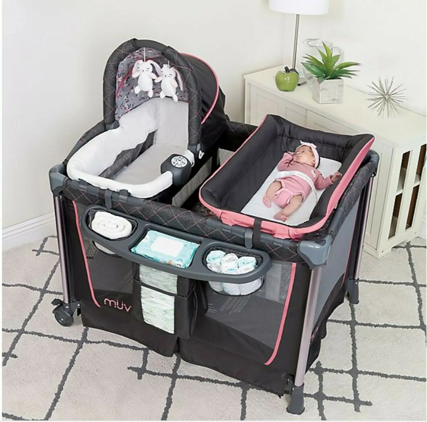 Floral Baby Stroller with Car Seat Travel System High Chair Playard Girl's Combo