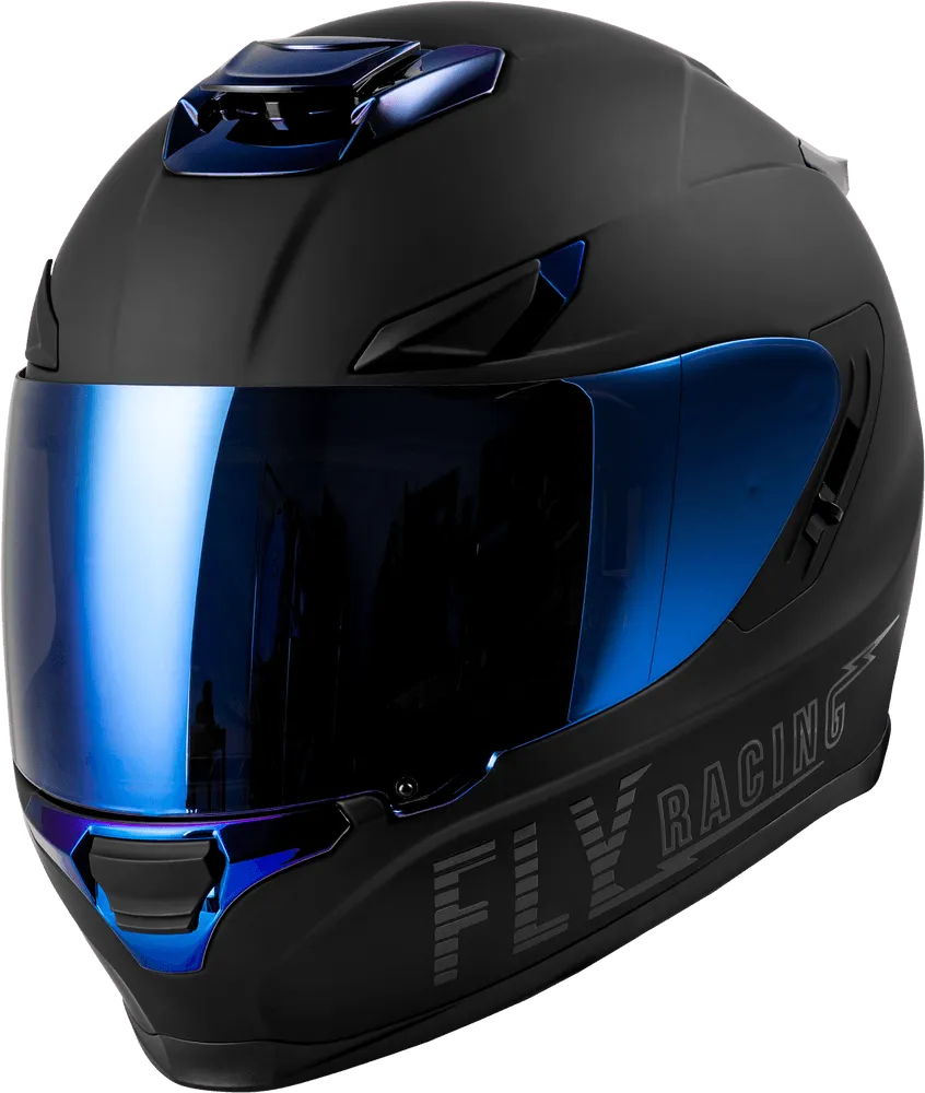 Fly Racing Sentinel Recon Helmet Matte Black/Blue Chrome