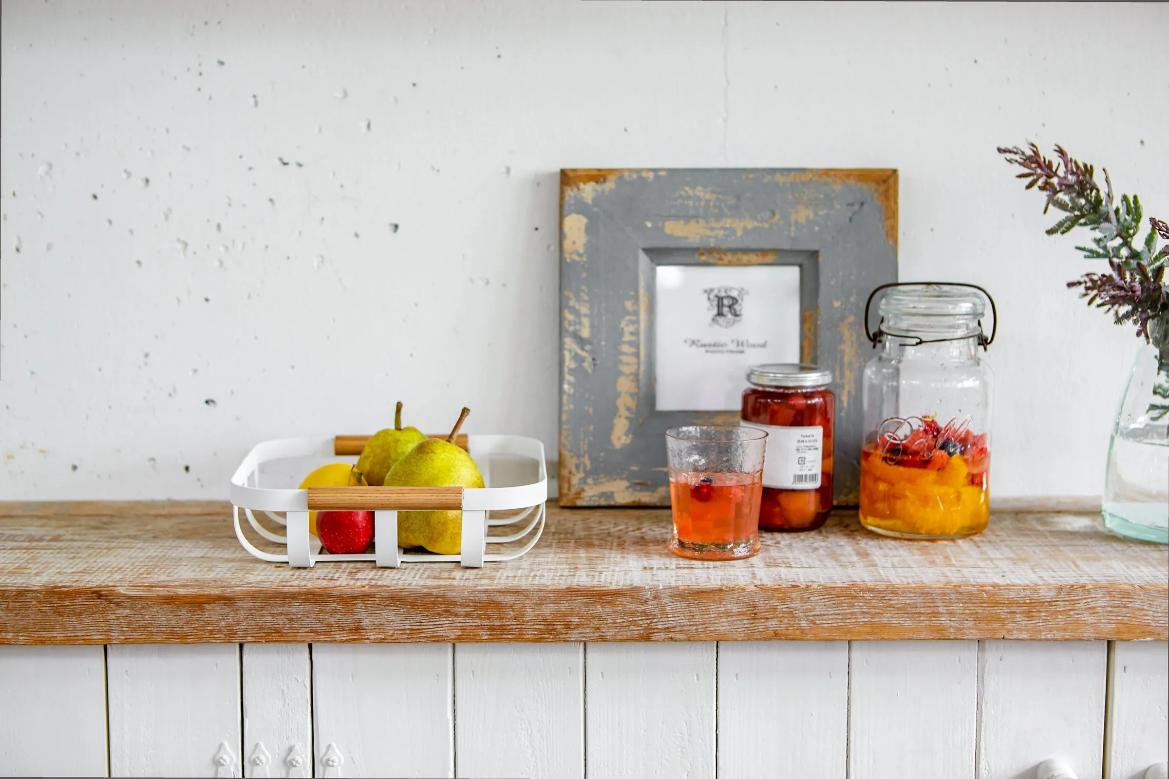 Fruit Basket - Steel   Wood