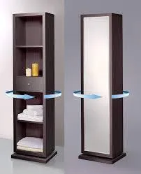 Full-length Mirror and Rotating Cabinet/Shelving Unit