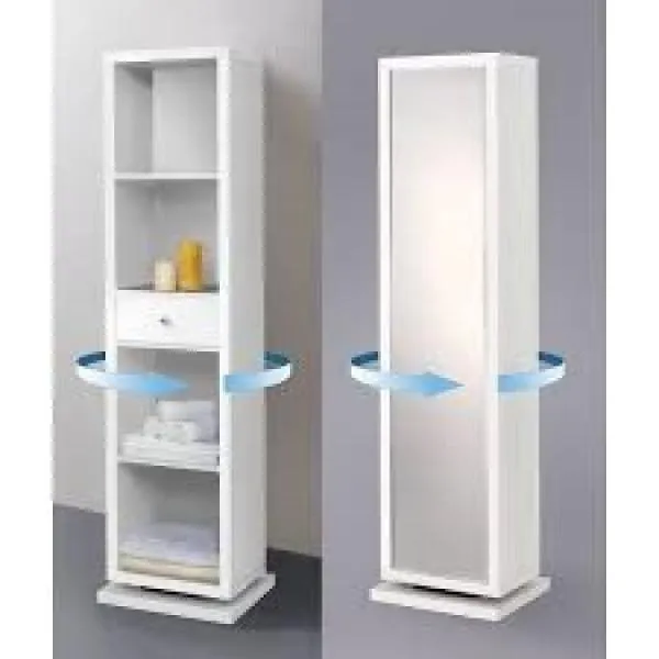 Full-length Mirror and Rotating Cabinet/Shelving Unit