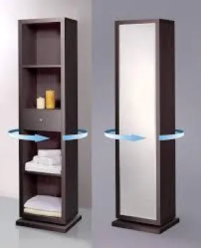 Full-length Mirror and Rotating Cabinet/Shelving Unit