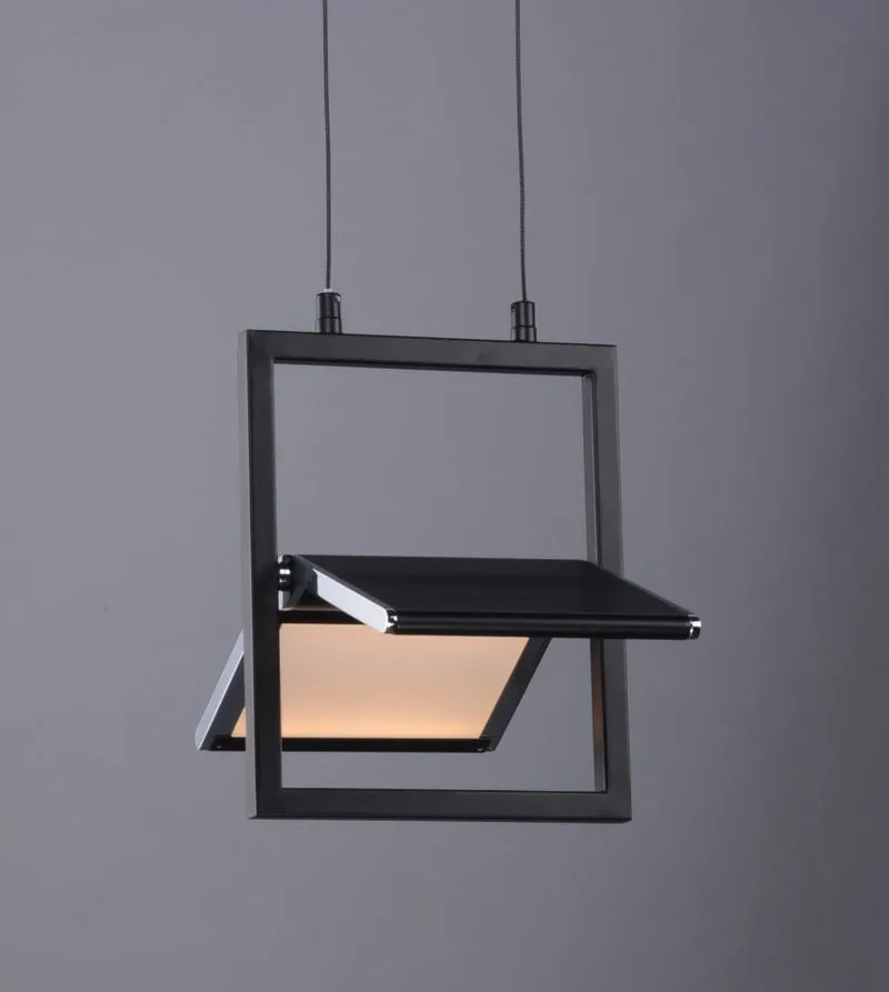 Glider 10.25" Single Light Pendant in Black and Polished Chrome