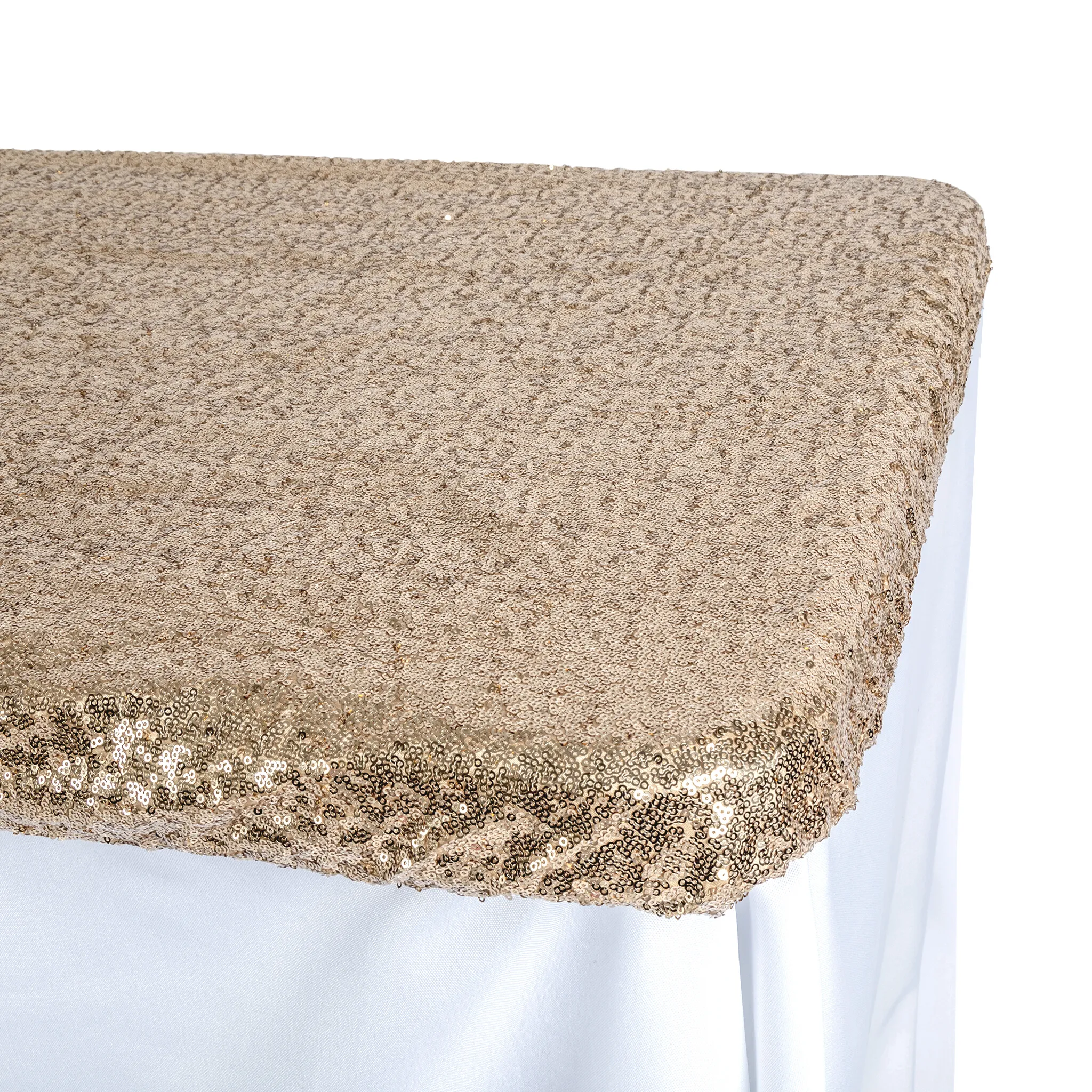 Glitz Sequin Table Topper/Cap 6 FT Rectangular - Champagne