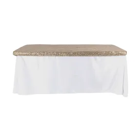 Glitz Sequin Table Topper/Cap 6 FT Rectangular - Champagne