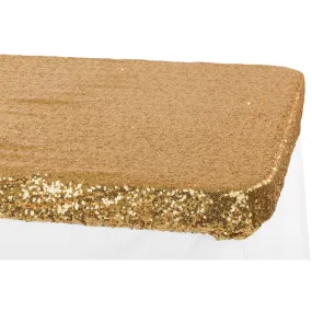 Glitz Sequin Table Topper/Cap 6 FT Rectangular - Gold