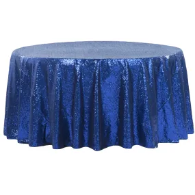 Glitz Sequins 132" Round Tablecloth - Royal Blue