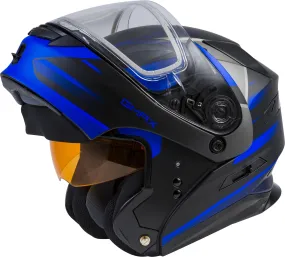 Gmax MD-01S Modular Snow Helmet Descendant Matte Black Blue Electric Shield