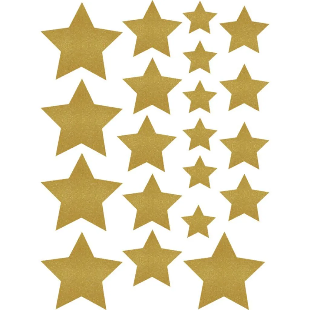 Gold Shimmer Stars Assorted Sizes Accents