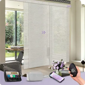 Graywind Hardwired Smart Light Filtering Panel Track Blinds | Natural Series | Custom Width to 177"