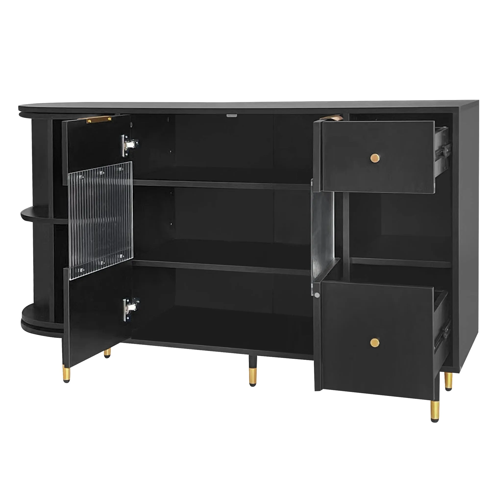 Greta Sideboard Buffet Cabinet - Black