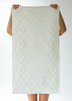 Hand-Woven Border Mat - Warm White
