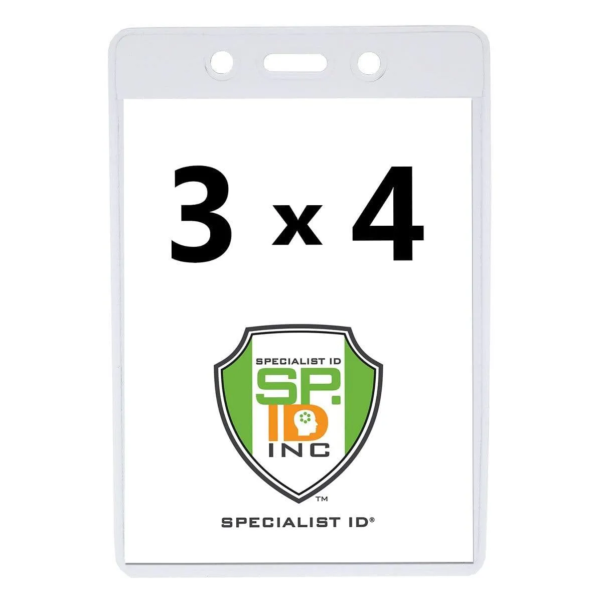 Heavy Duty 3 X 4 Name Badge Holder - 3x4 Vertical Textured Convention Conference Card Protector  (P/N 1815-1450)