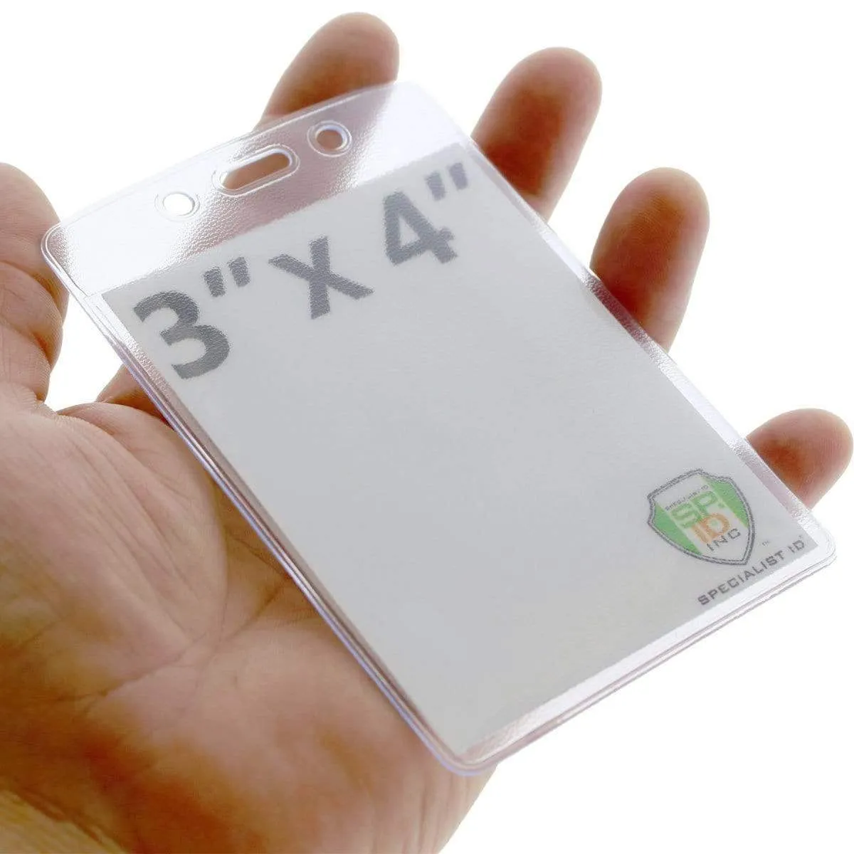Heavy Duty 3 X 4 Name Badge Holder - 3x4 Vertical Textured Convention Conference Card Protector  (P/N 1815-1450)