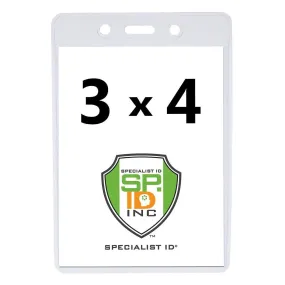 Heavy Duty 3 X 4 Name Badge Holder - 3x4 Vertical Textured Convention Conference Card Protector  (P/N 1815-1450)