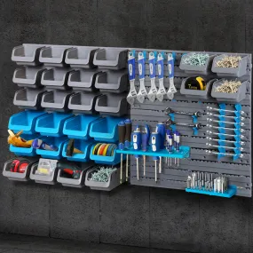 Heavy Duty 44 Pc Storage Bin Rack, Detachable, Wall Mounted - Giantz