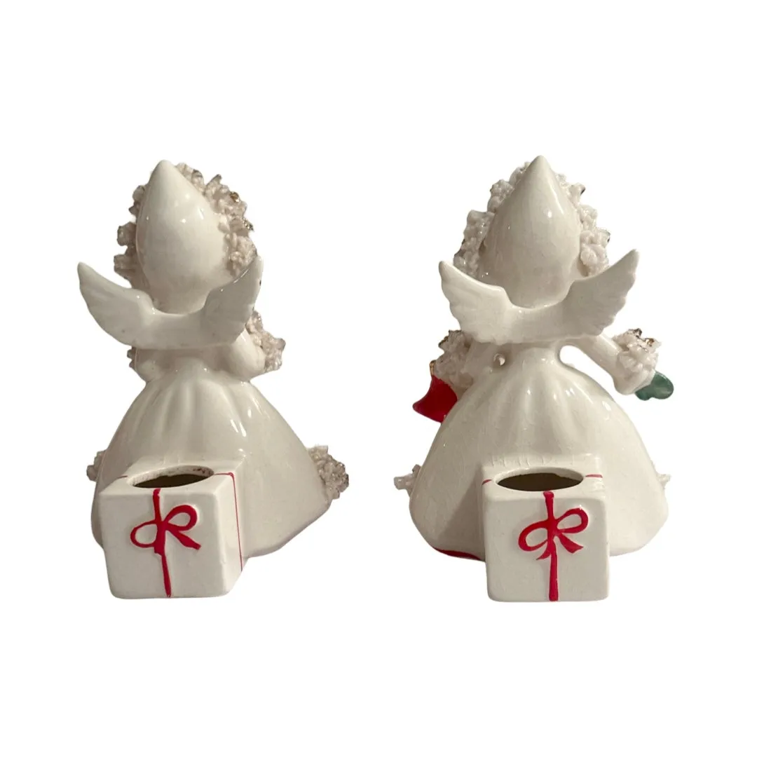 Holt Howard 1958 Spaghetti Trimmed Angel Candle Holders (Set of 2)