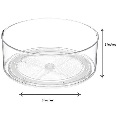 Home Intuition Round Plastic Lazy Susan Turntable Food Storage Container for Kitchen