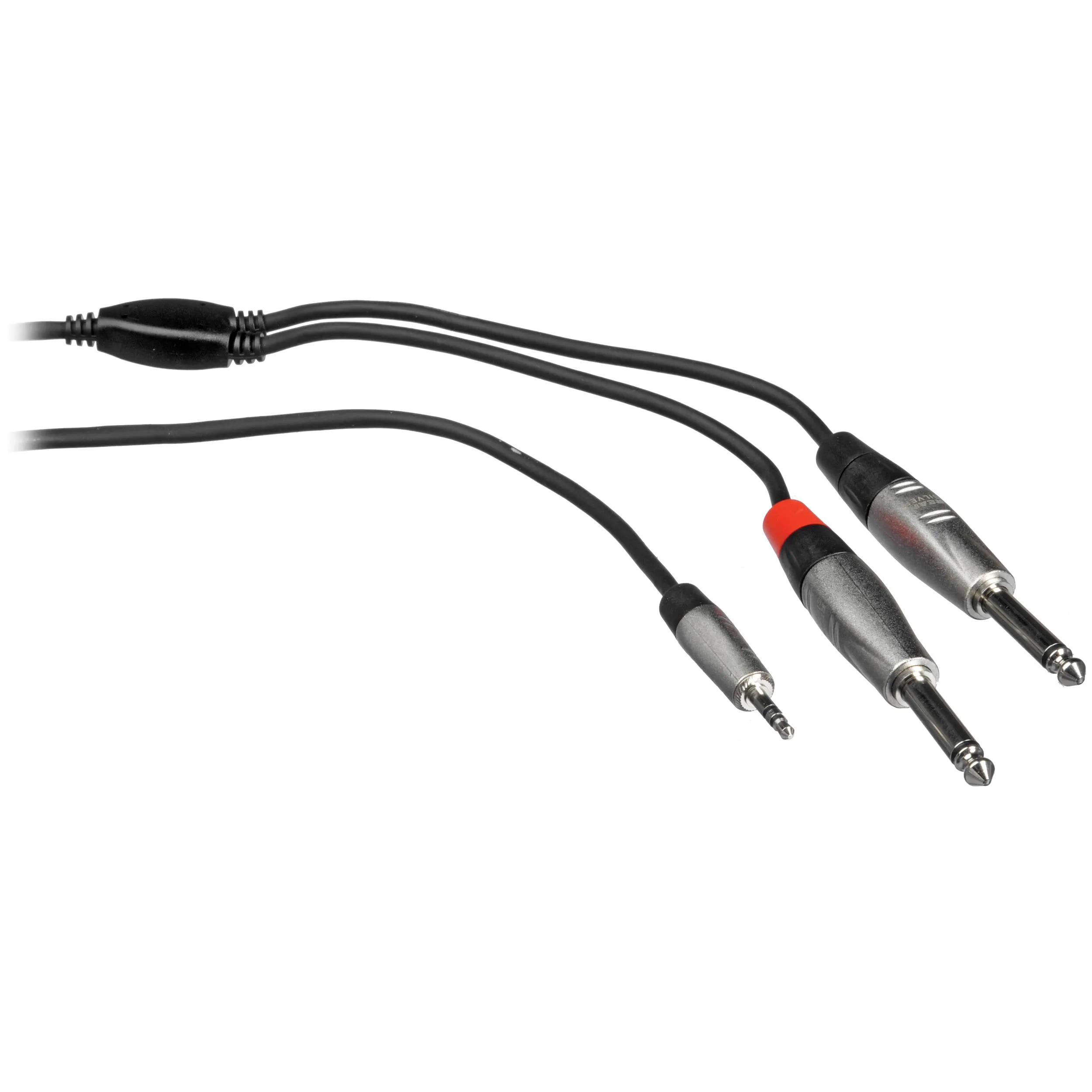 Hosa HMP-010Y REAN 3.5mm TRS to Dual 1/4" TS Pro Stereo Breakout Cable (10')