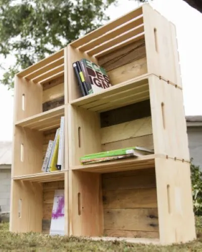 Houseworks 67140 18"L x 12.5" x 9.5"H Large Pallet Wood Crate - Quantity of 6