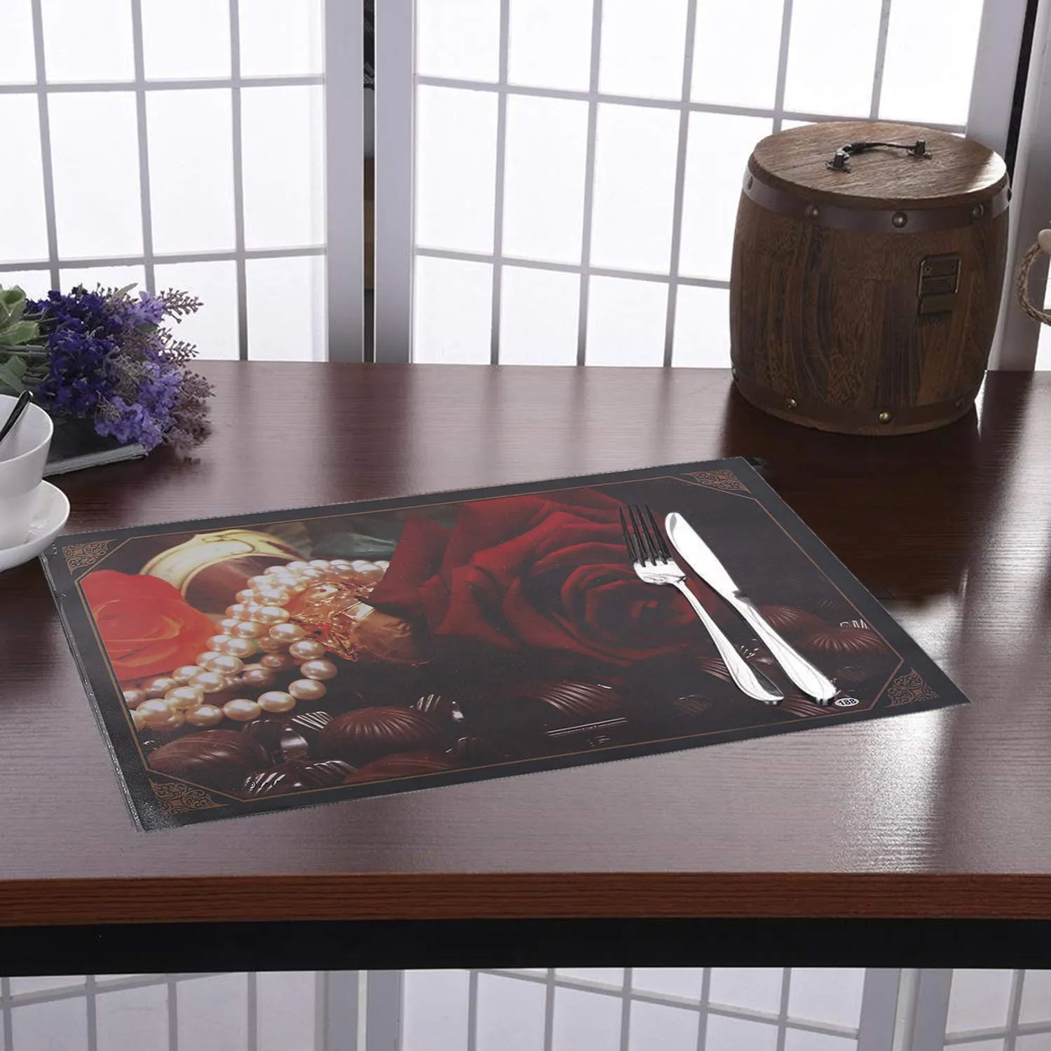 Kuber Industries PVC 6 Pieces Reversible Dining Table Placemat Set (Multi)-CTKTC028211