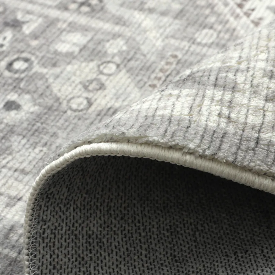 Lagos Machine Washable Large Grey Carpet Rug