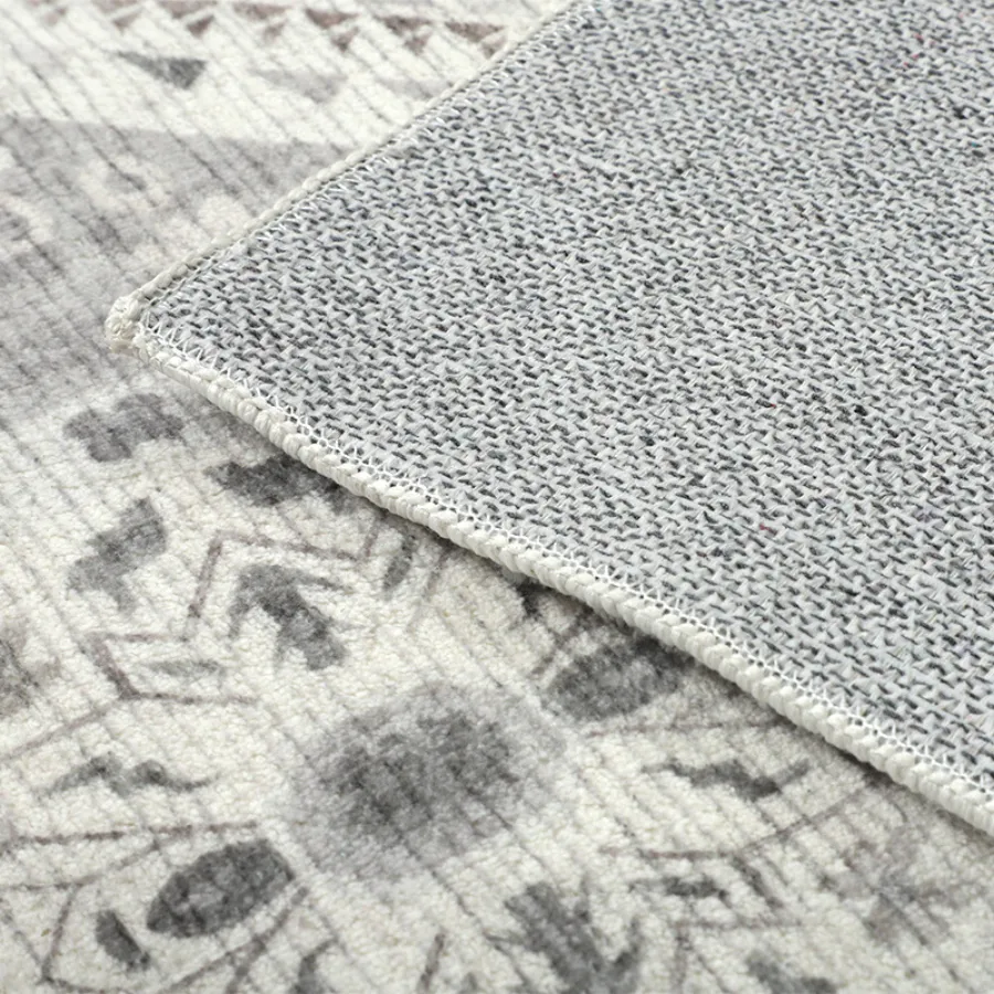 Lagos Machine Washable Large Grey Carpet Rug