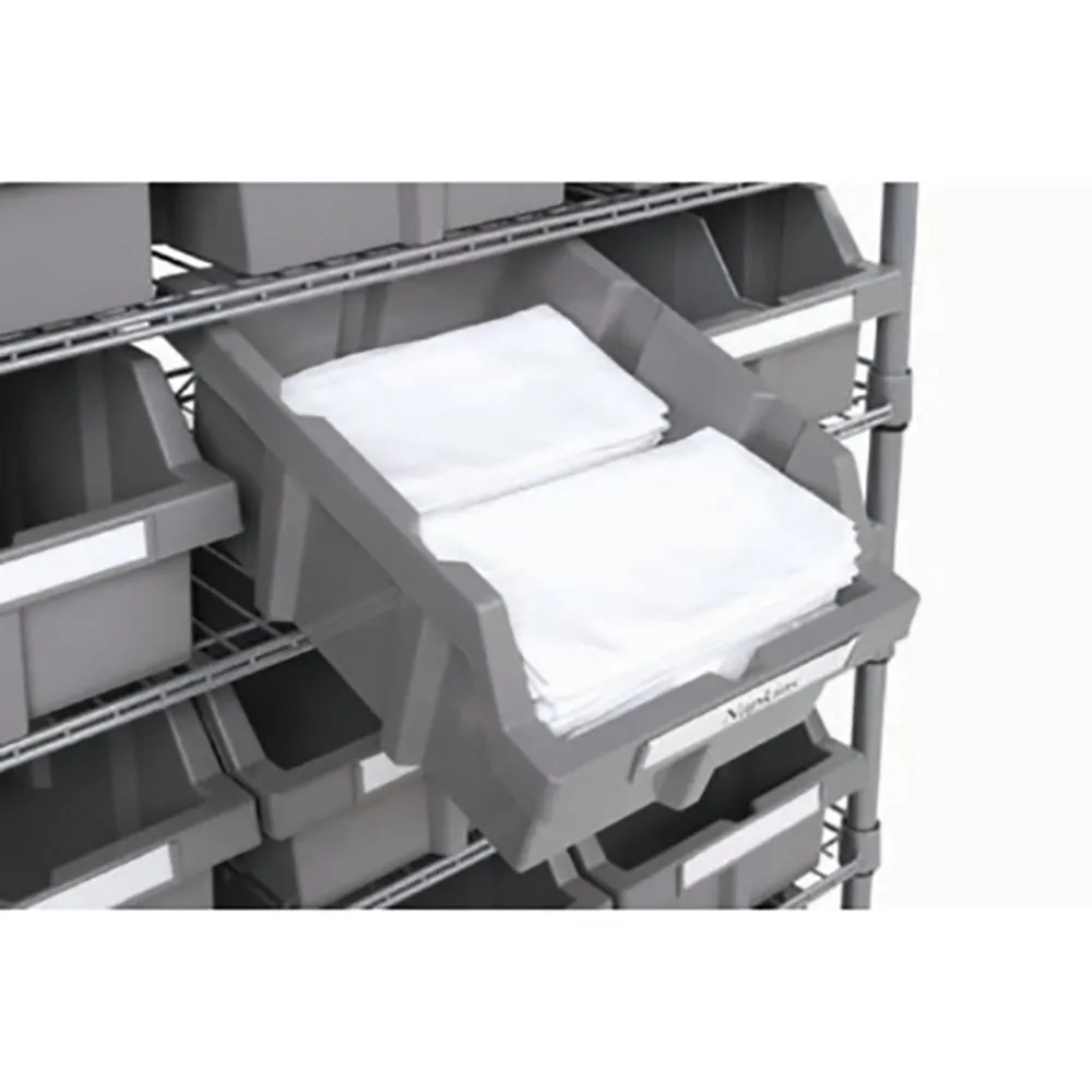 Large Grey Bins for Commercial Bin Rack (3-Pack)
