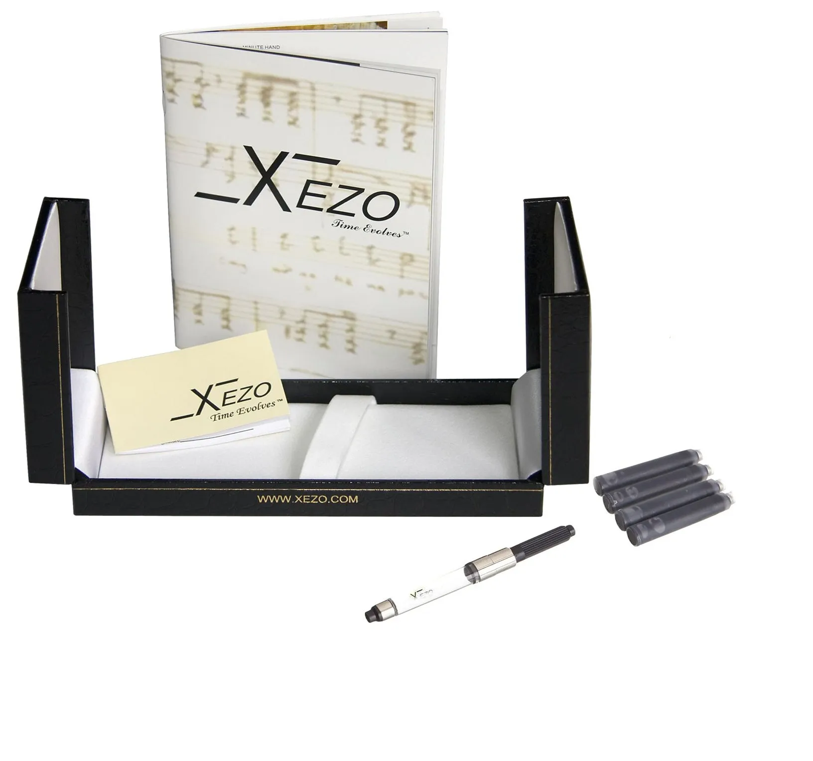 Maestro® Black Mother of Pearl Fountain Pen (Fine Nib) - Chrome Plated