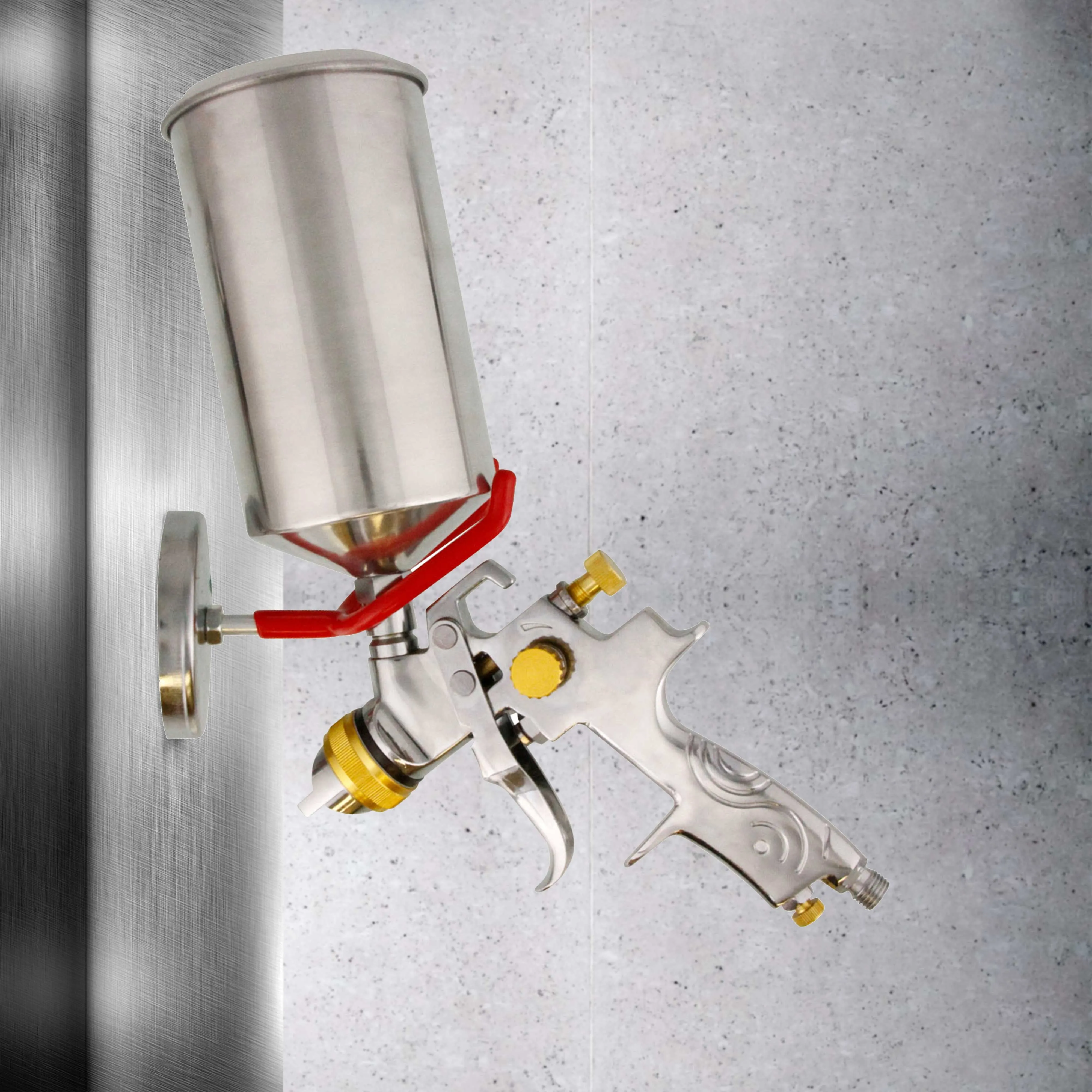 Magnetic Paint Spray Gun Holder Stand for Gravity Feed HVLP Booth Cup Body Shop Wall