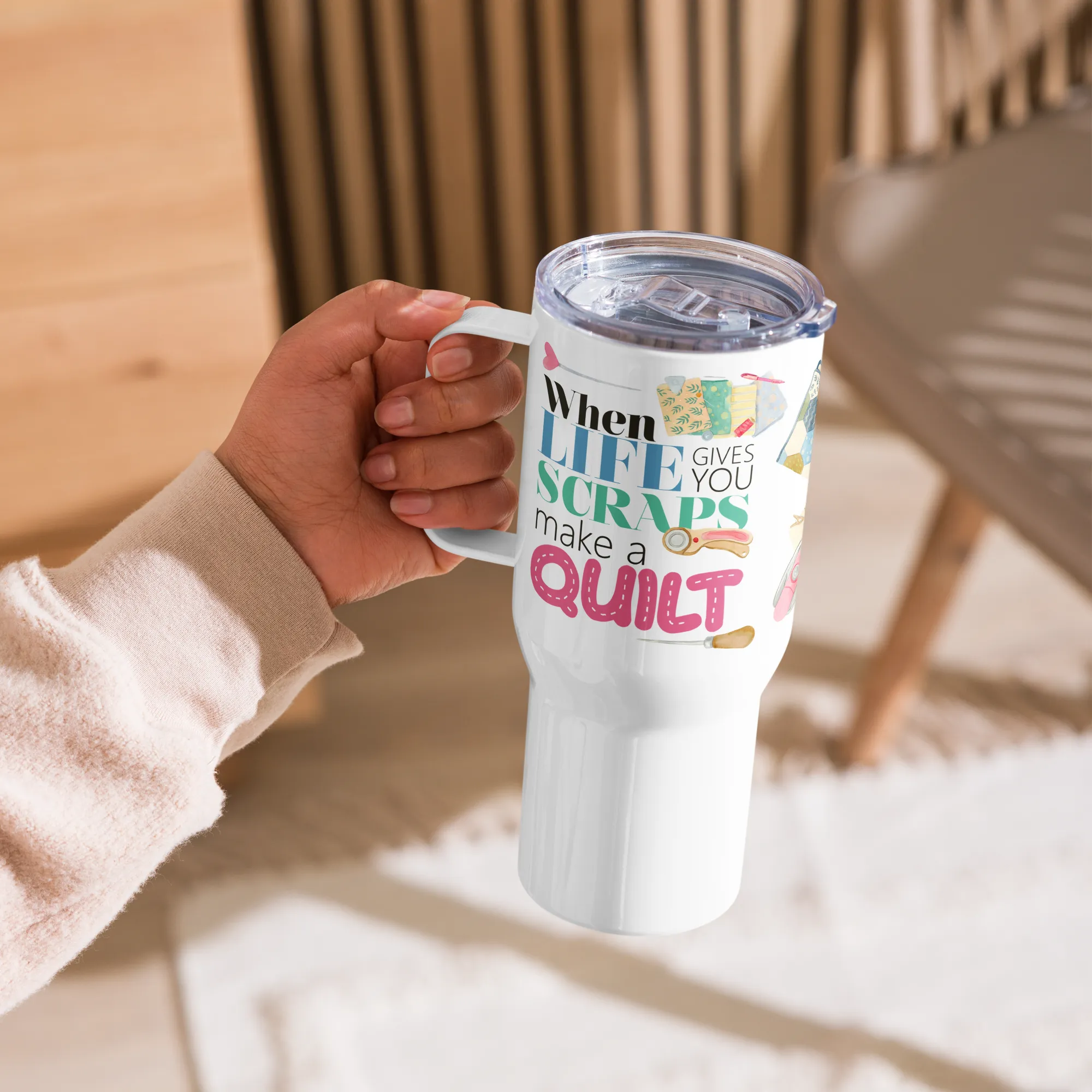 Make a Quilt 25 oz Travel Mug