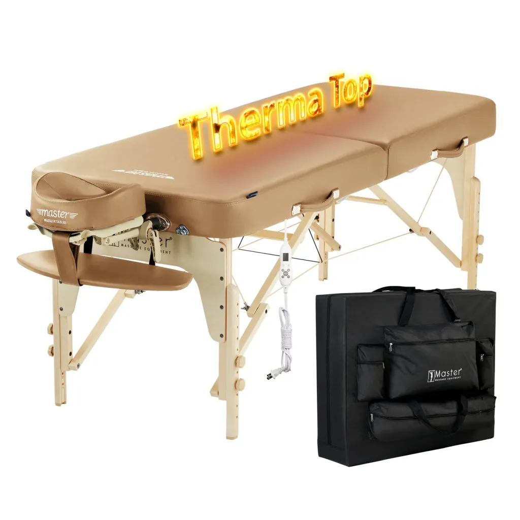 Master Massage 30'' Phoenix TT Heating Portable Massage Table Package with Therma-Top® - Adjustable Heating System