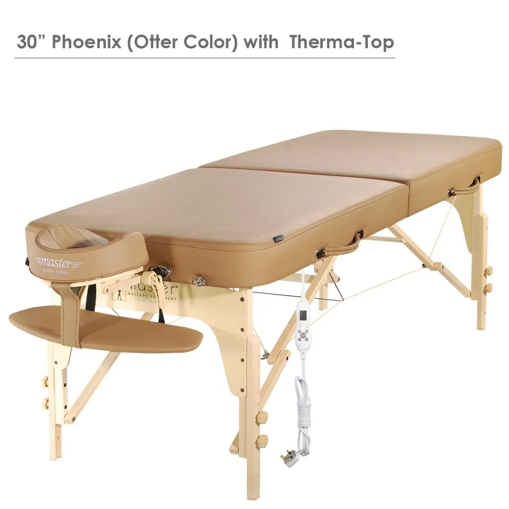 Master Massage 30'' Phoenix TT Heating Portable Massage Table Package with Therma-Top® - Adjustable Heating System